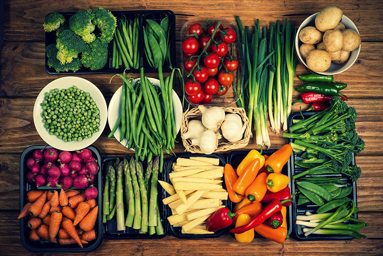 farm fresh vegetables on table